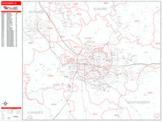 Montgomery Digital Map Red Line Style