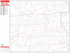 Naperville Digital Map Red Line Style