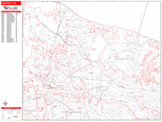 Norfolk Digital Map Red Line Style