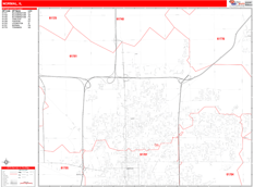 Normal Digital Map Red Line Style