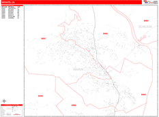 Novato Digital Map Red Line Style