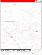O'Fallon Digital Map Red Line Style