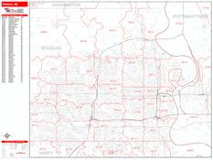Omaha Digital Map Red Line Style