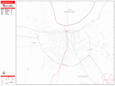 Owensboro Digital Map Red Line Style