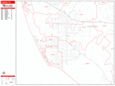 Oxnard Digital Map Red Line Style
