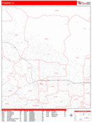 Pasadena Digital Map Red Line Style