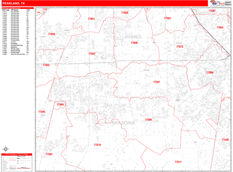 Pearland Digital Map Red Line Style