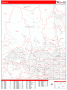 Peoria Digital Map Red Line Style