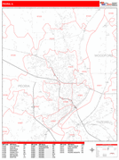 Peoria Digital Map Red Line Style