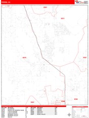 Perris Digital Map Red Line Style