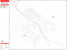 Petaluma Digital Map Red Line Style
