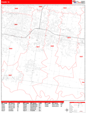 Pharr Digital Map Red Line Style