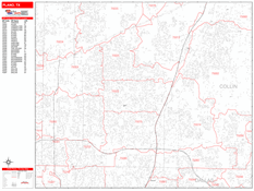 Plano Digital Map Red Line Style