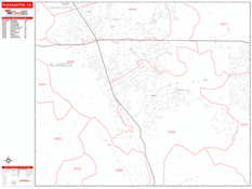 Pleasanton Digital Map Red Line Style