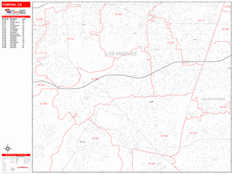 Pomona Digital Map Red Line Style
