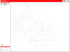 Porterville Digital Map Red Line Style
