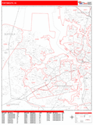 Portsmouth Digital Map Red Line Style
