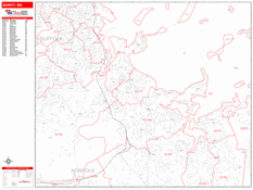Quincy Digital Map Red Line Style