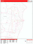 Racine Digital Map Red Line Style