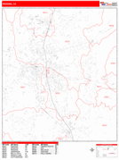Redding Digital Map Red Line Style