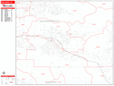 Redlands Digital Map Red Line Style