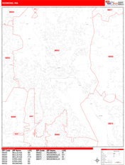 Redmond Digital Map Red Line Style