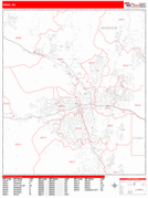 Reno Digital Map Red Line Style