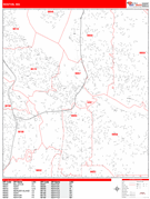 Renton Digital Map Red Line Style