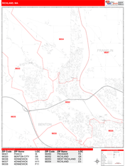 Richland Digital Map Red Line Style
