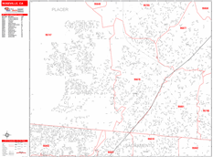Roseville Digital Map Red Line Style