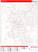 Sacramento Digital Map Red Line Style
