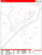 Salisbury Digital Map Red Line Style