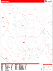 Sammamish Digital Map Red Line Style