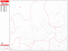 Santee Digital Map Red Line Style