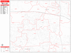 Schaumburg Digital Map Red Line Style