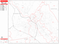 Schenectady Digital Map Red Line Style