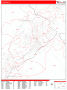 Scranton Digital Map Red Line Style