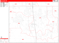 Southaven Digital Map Red Line Style