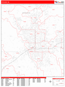 Spokane Digital Map Red Line Style