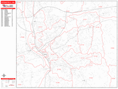 Springfield Digital Map Red Line Style