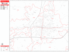 Springfield Digital Map Red Line Style