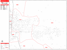 Springfield Digital Map Red Line Style