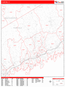 Stamford Digital Map Red Line Style