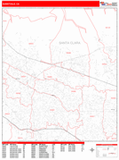 Sunnyvale Digital Map Red Line Style