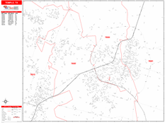 Temple Digital Map Red Line Style