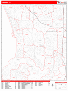 Torrance Digital Map Red Line Style