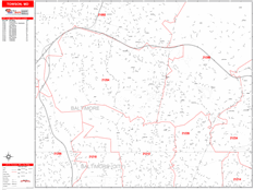 Towson Digital Map Red Line Style