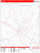 Trenton Digital Map Red Line Style