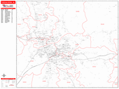 Tuscaloosa Digital Map Red Line Style