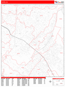 Tustin Digital Map Red Line Style